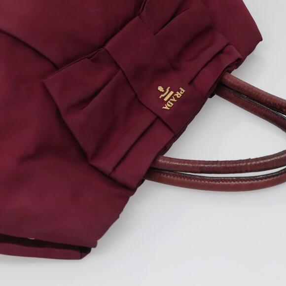 PRADA Hand Bag Nylon Purple Gold - Picture 8 of 12